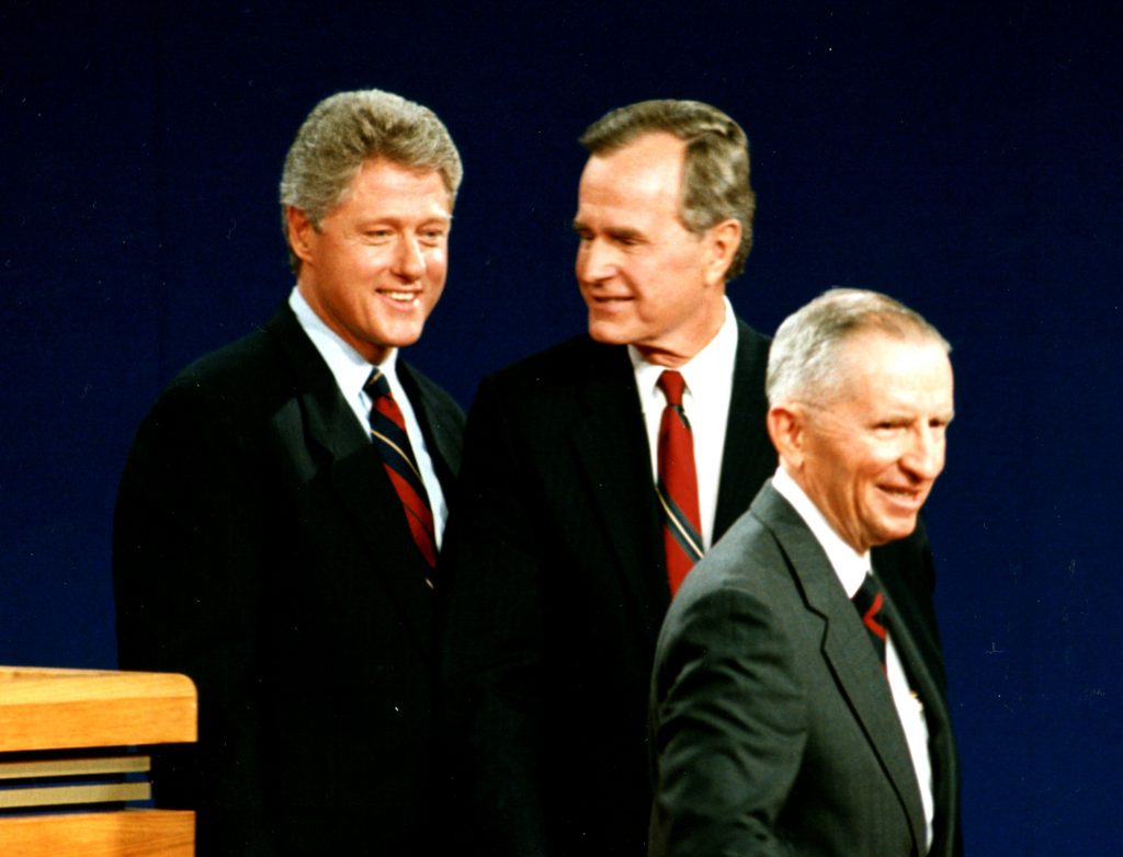 President Clinton, President Bush, and third wheel candidate H. Ross Perot
